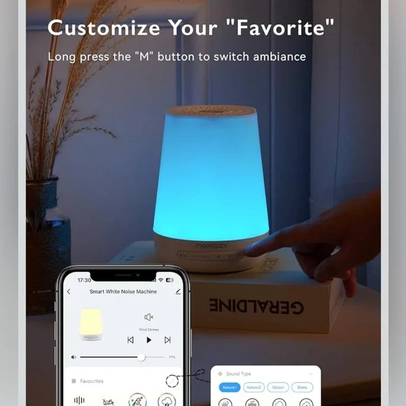 Momcozy Baby White Sound Machine, Toddler Sleep Trainer, Personal Sleep Routine - Picture 8 of 9